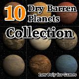 3D Model - 10 Dry Barren Planets Collection