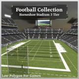 3D Model - Football Collection Horseshoe Stadium 3 Tier