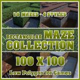 3D Model - 100x100 Rectangular Maze Collection