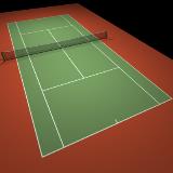 3D Model - Tennis Hard Court Red