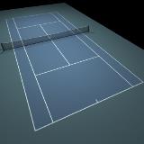 3D Model - Tennis Hard Court Blue