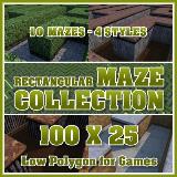 3D Model - 100x25 Rectangular Maze Collection