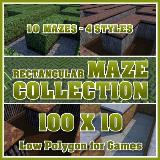 3D Model - 100x10 Rectangular Maze Collection