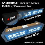 3D Model - Basketball Scorer Media Tables with Possesion Box